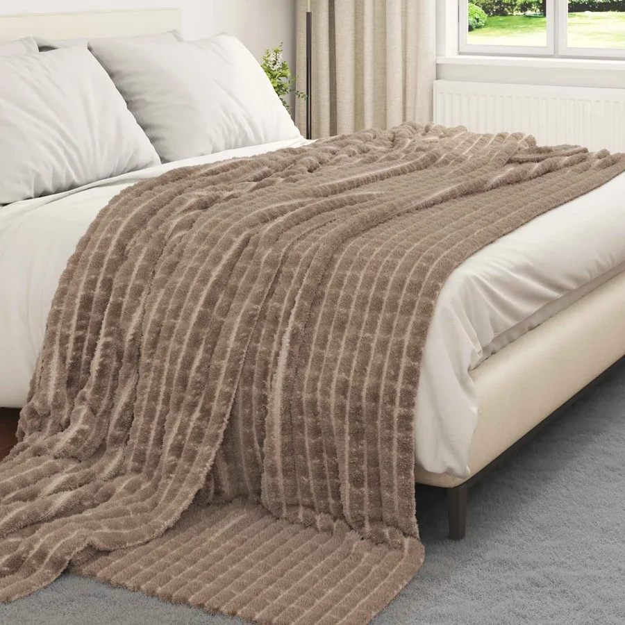 Jeté Camel 240 x 220 cm Toison - 3