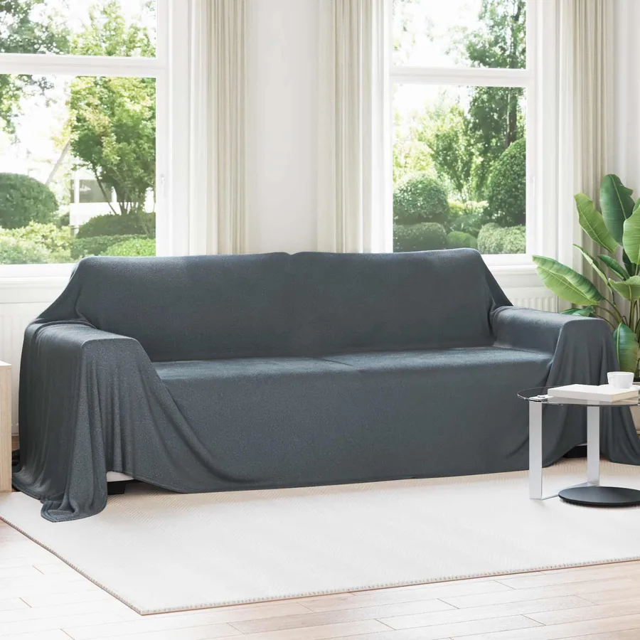 Couvertures à jeter 6 pcs Gris foncé 350 x 270 cm Toison