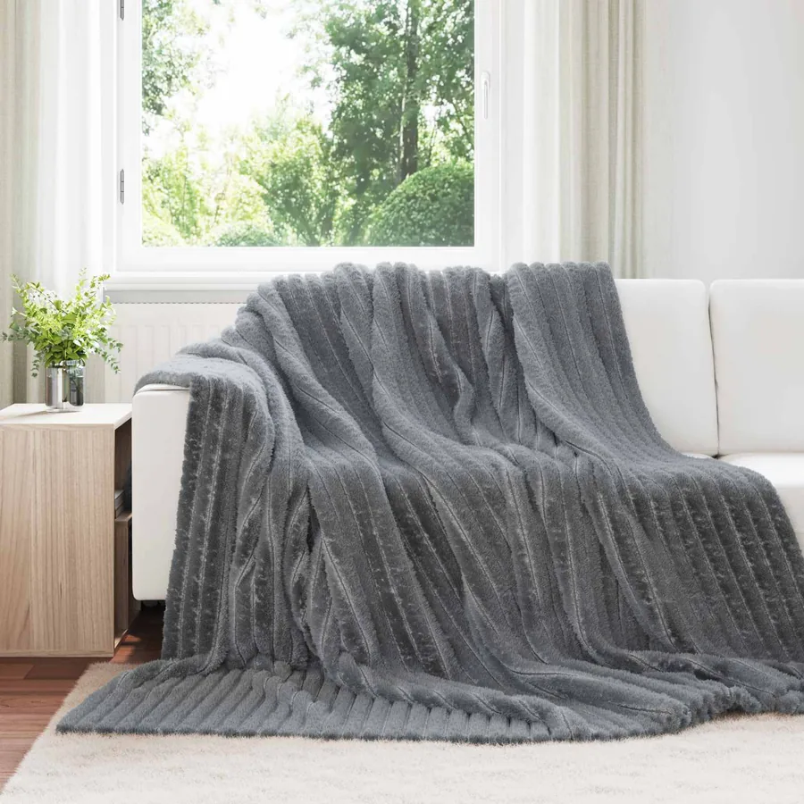 Jeté Gris foncé 240 x 220 cm Toison