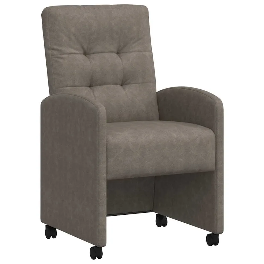 Chaises de Salle à Manger avec Roues 2 pcs Gris 58 x 67 x 97 cm - 2