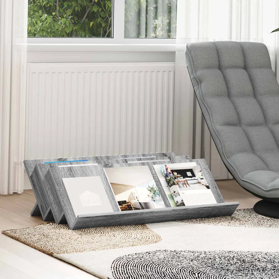 Étagère à magazines avec étagère Gris Sonoma 90 x 53 x 28,5 cm