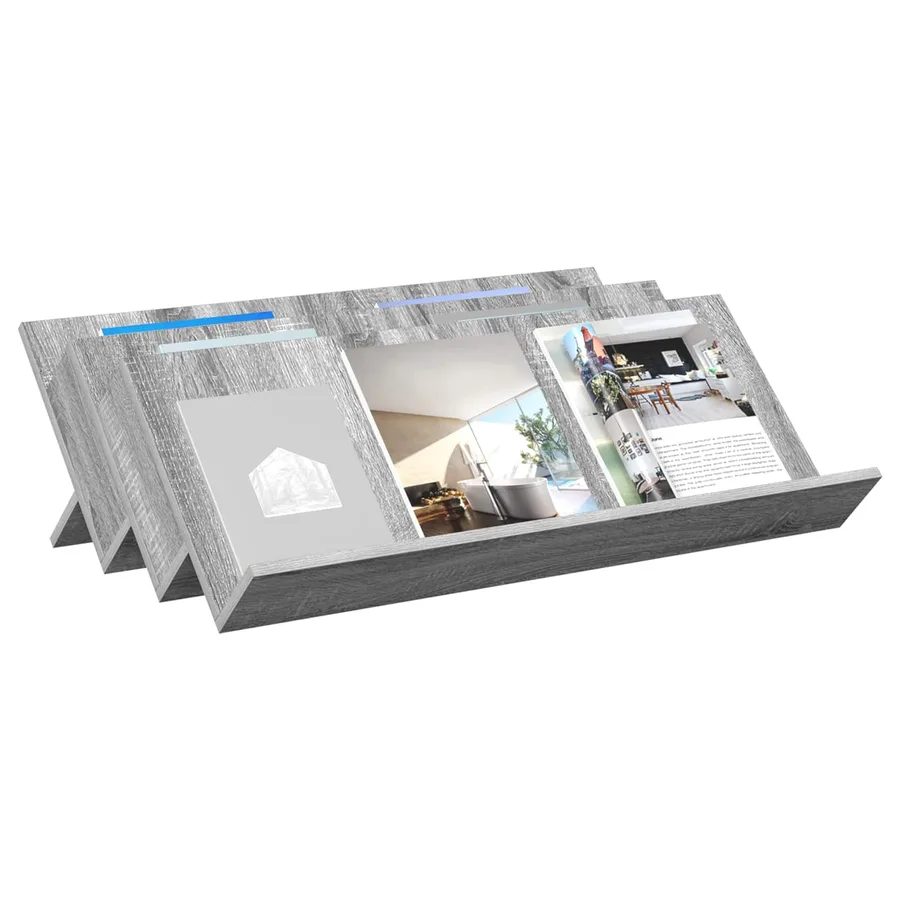 Étagère à magazines avec étagère Gris Sonoma 90 x 53 x 28,5 cm - 3