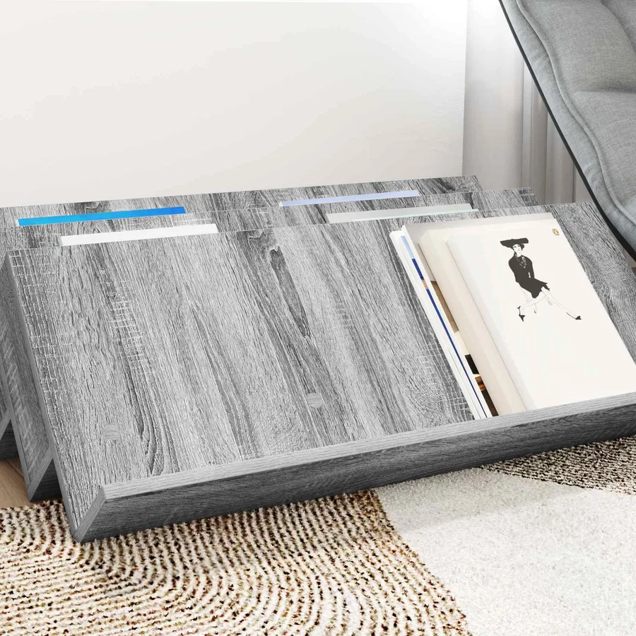Étagère à magazines avec étagère Gris Sonoma 90 x 53 x 28,5 cm - 4
