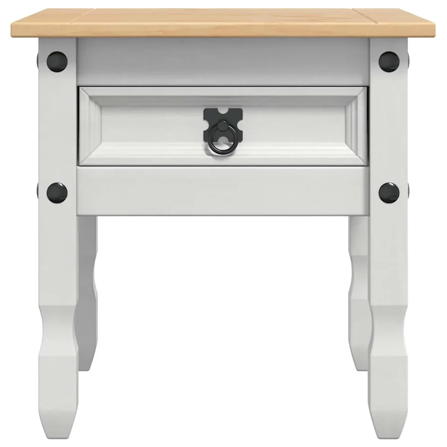 Table d'appoint Corona Blanc 50 x 50 x 50 cm Pin massif - 6