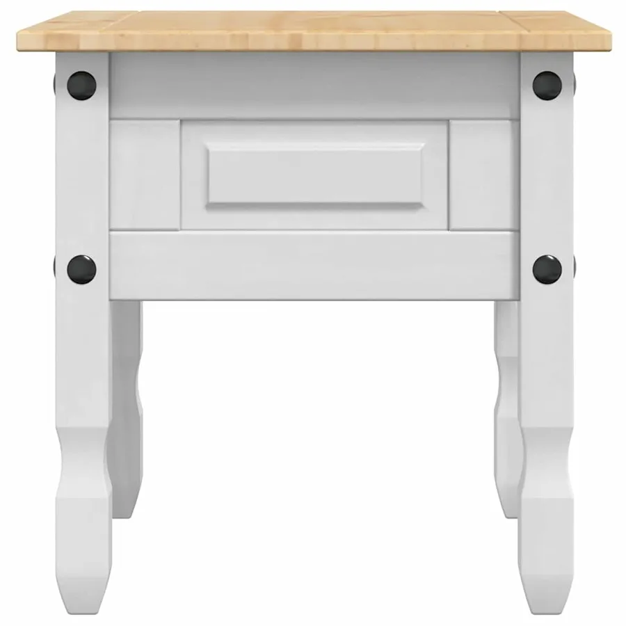 Table d'appoint Corona Blanc 50 x 50 x 50 cm Pin massif - 7