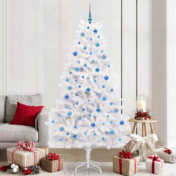 Sapin de Noël Artificiel à Branches Articulées Blanc 210 cm