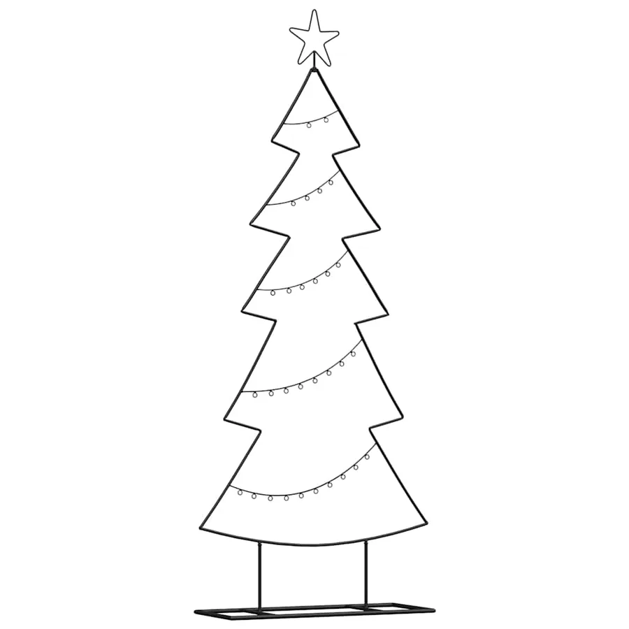 Arbre de Noël en métal avec support Noir 150 cm Acier - 2
