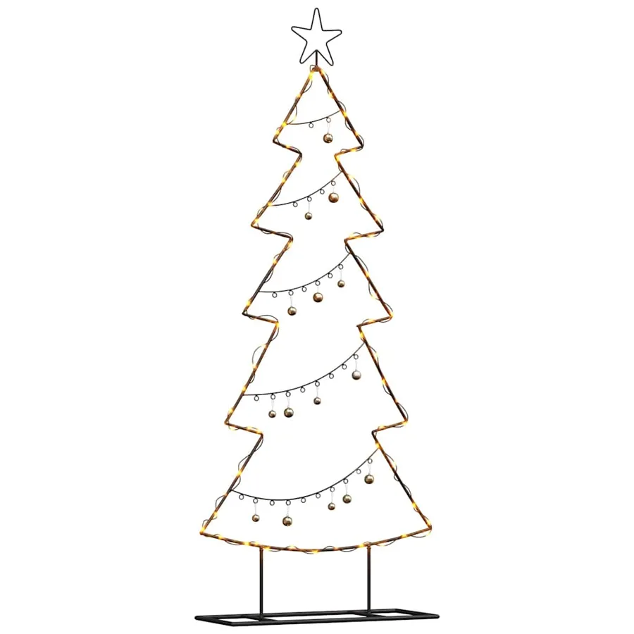 Arbre de Noël en métal avec support Noir 150 cm Acier - 3