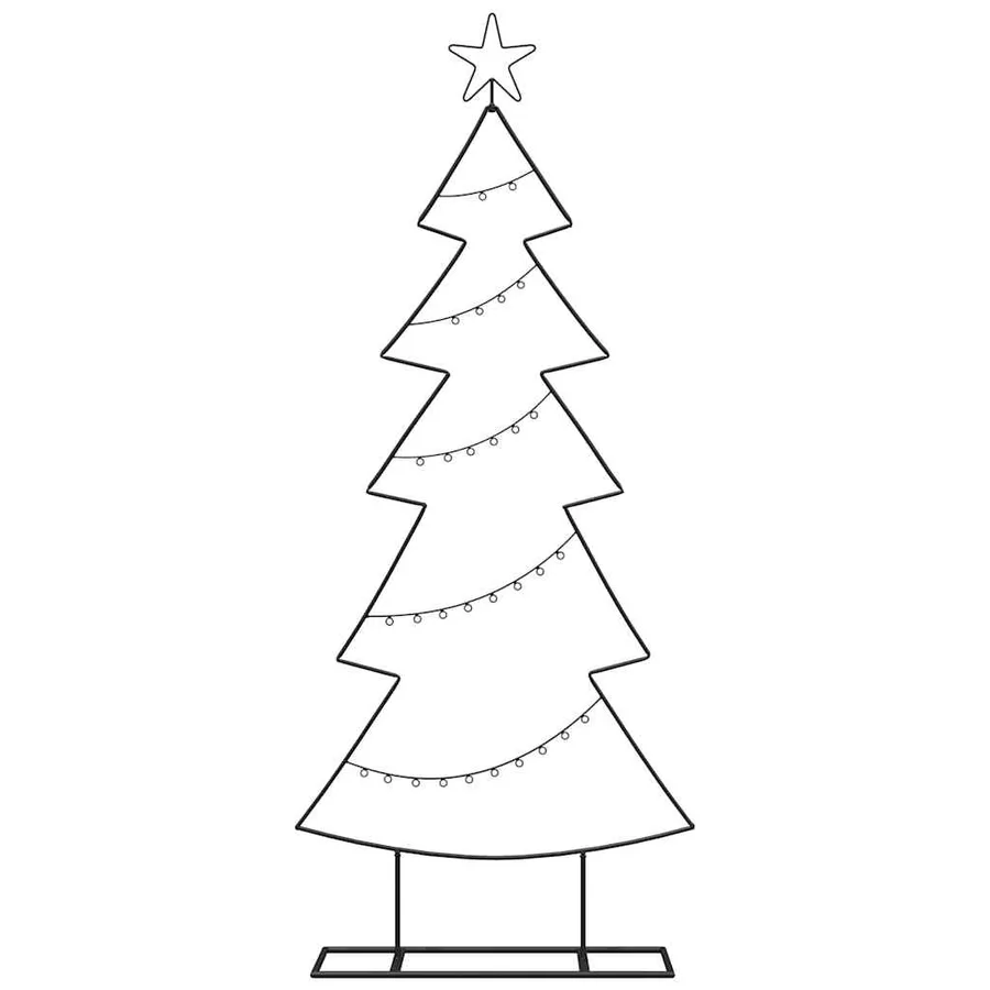 Arbre de Noël en métal avec support Noir 150 cm Acier - 5