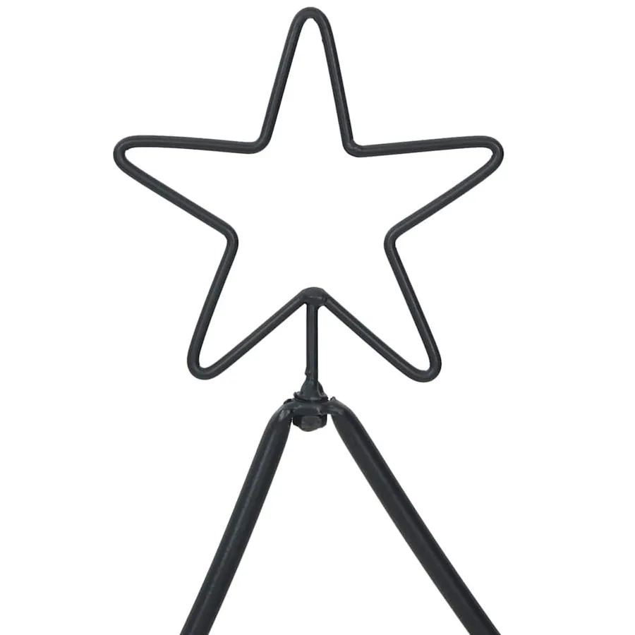 Arbre de Noël en métal avec support Noir 150 cm Acier - 7