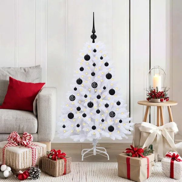 Sapin de Noël Artificiel à Branches Articulées Blanc 120 cm