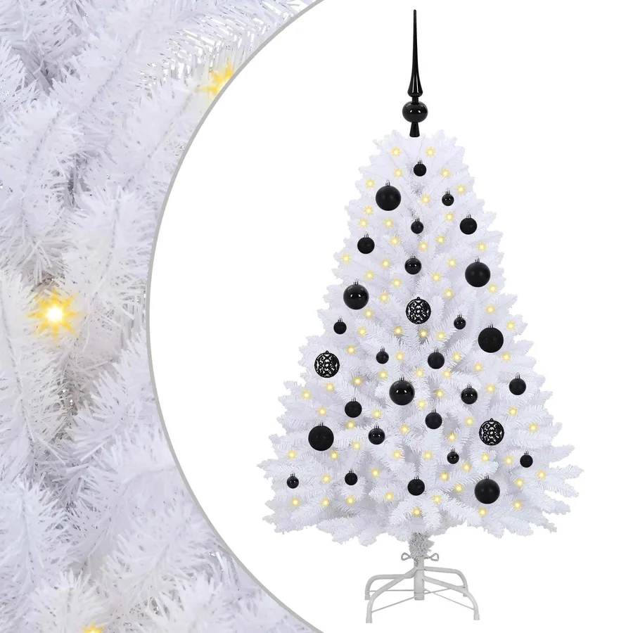Sapin de Noël Artificiel à Branches Articulées Blanc 120 cm - 2