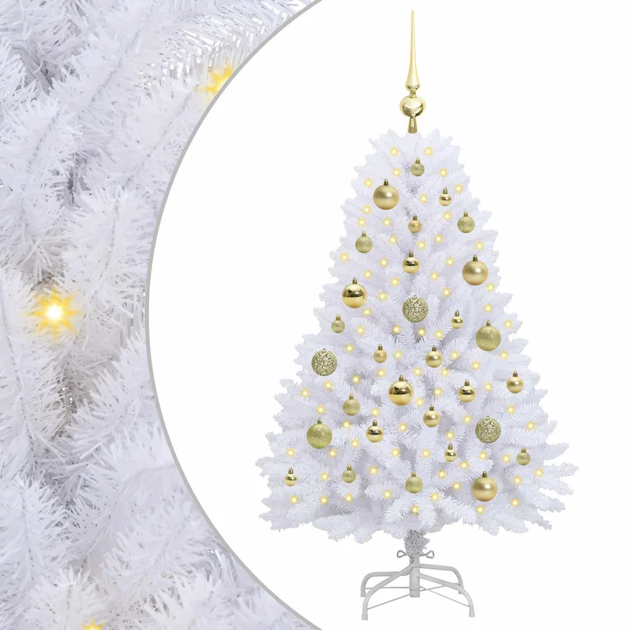 Sapin de Noël Artificiel à Branches Articulées Blanc 120 cm - 2