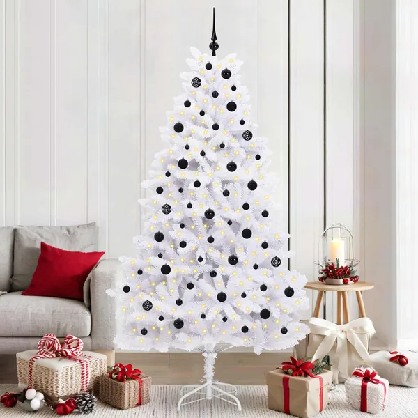 Sapin de Noël Artificiel à Branches Articulées Blanc 210 cm