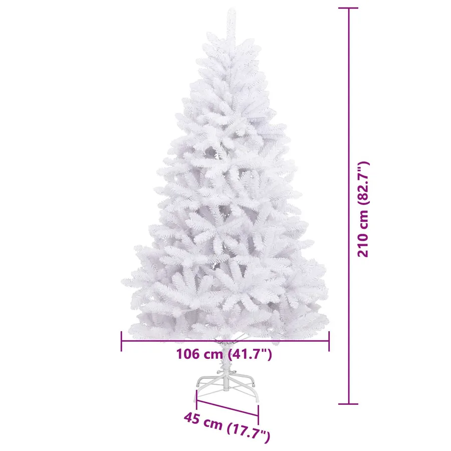 Sapin de Noël Artificiel à Branches Articulées Blanc 210 cm - 17