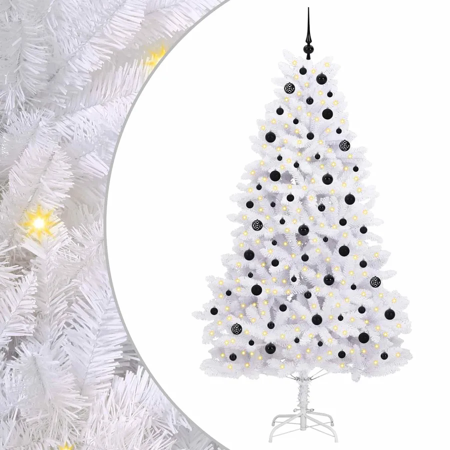 Sapin de Noël Artificiel à Branches Articulées Blanc 210 cm - 2