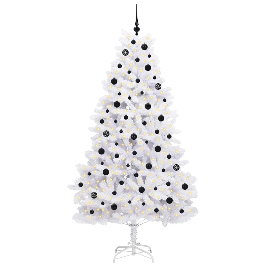 Sapin de Noël Artificiel à Branches Articulées Blanc 210 cm - 3