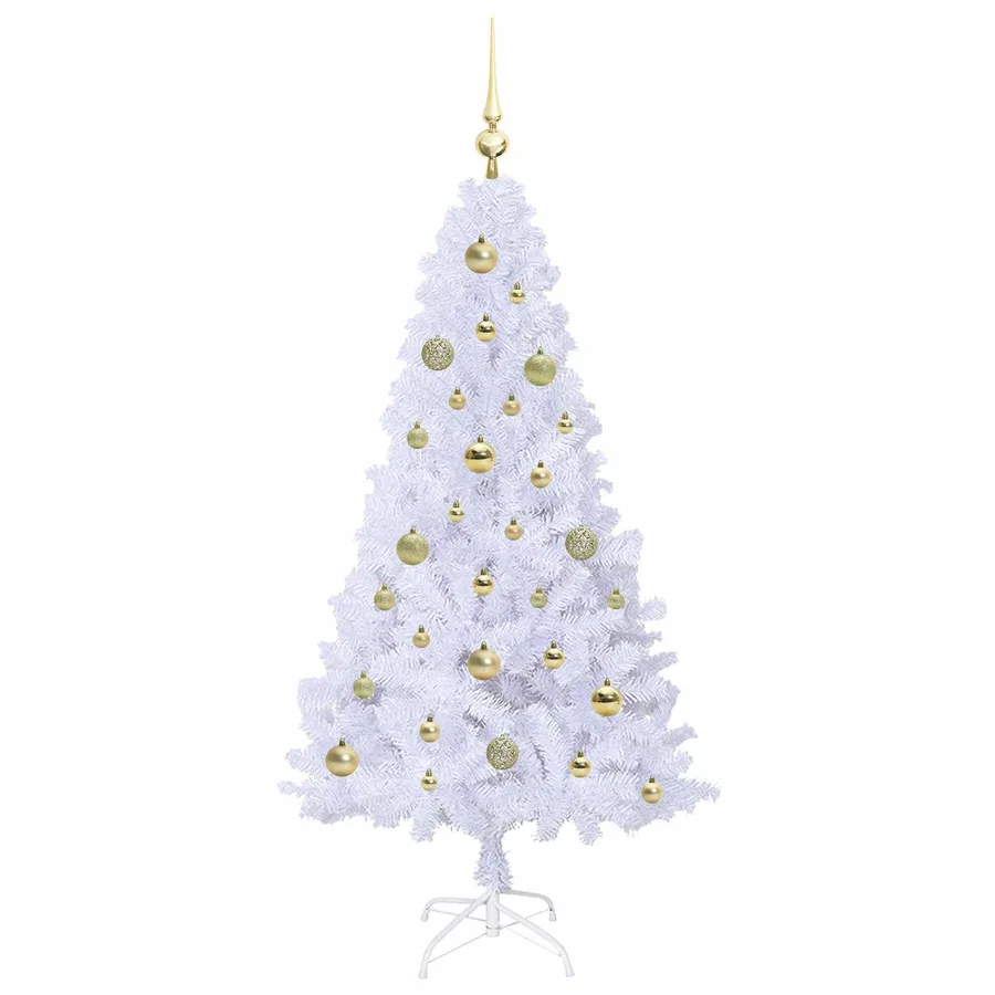 Sapin de Noël artificiel avec 150 LED Blanc 150 cm PVC et Acier - 4
