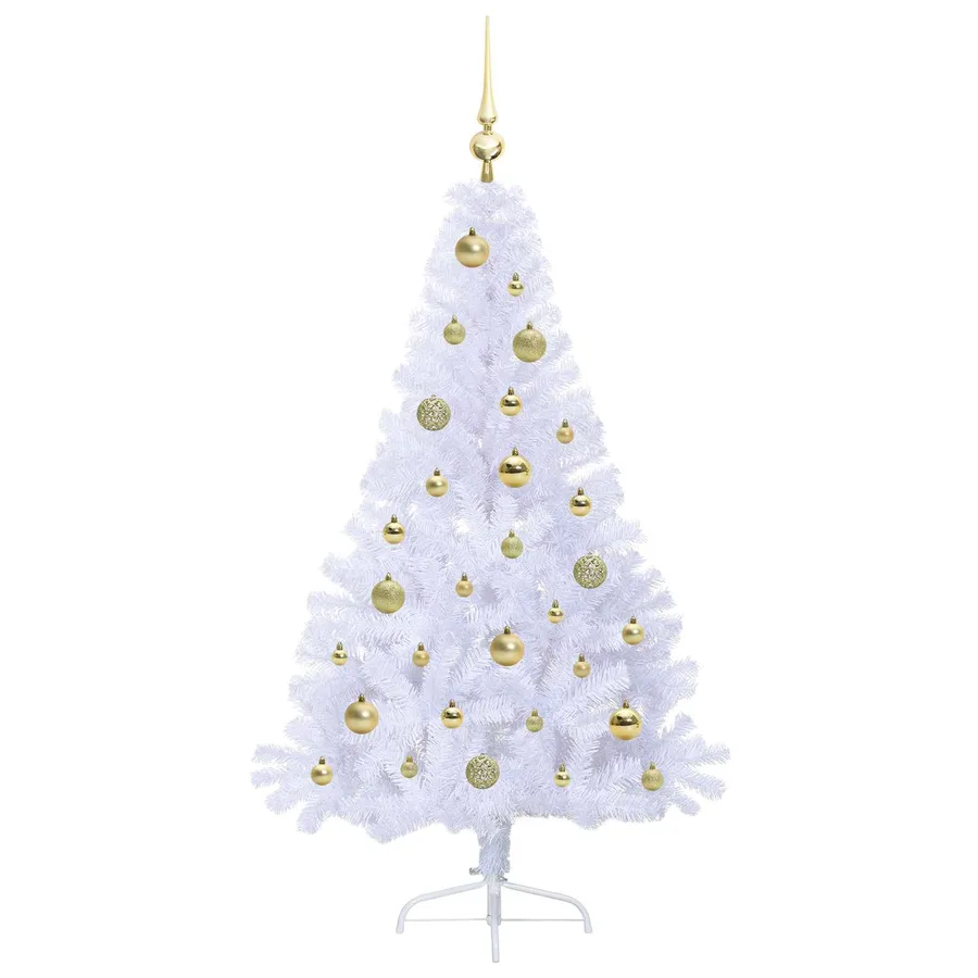 Sapin de Noël artificiel avec 150 LED Blanc 150 cm PVC et Acier - 4