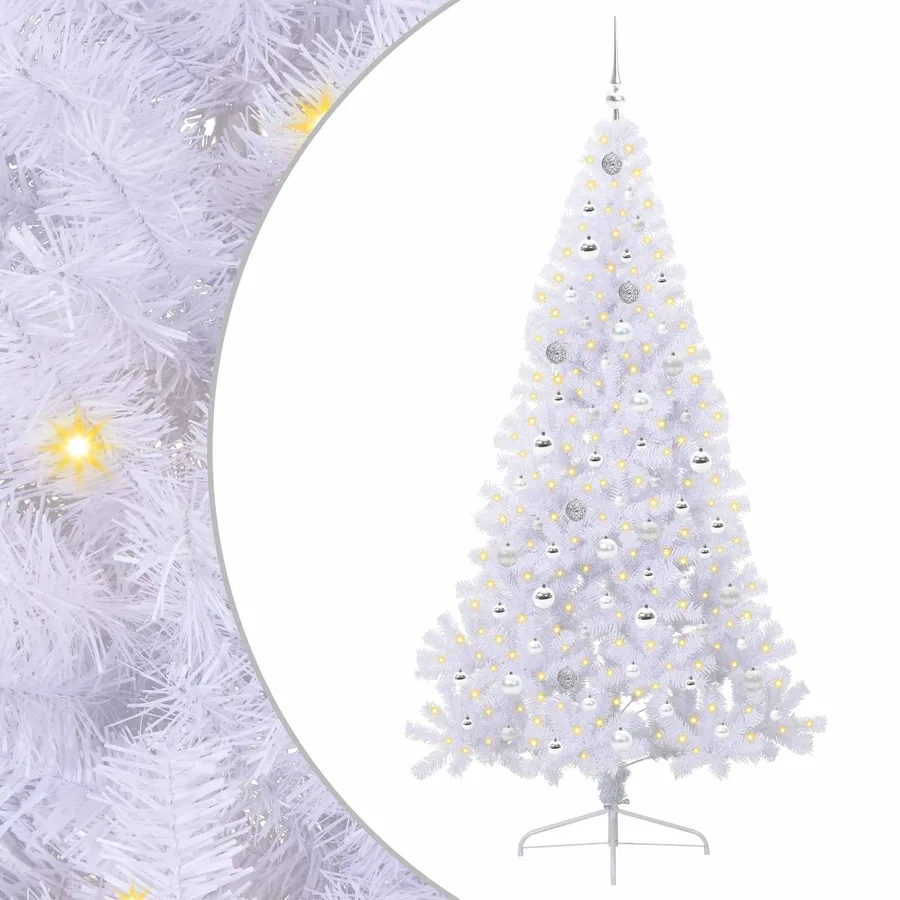 Sapin de Noël artificiel avec 300 LED Blanc 210 cm PVC et Acier - 2