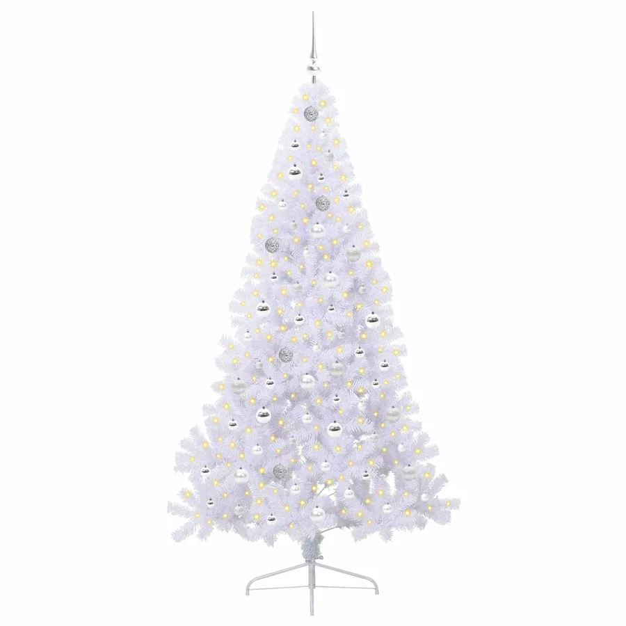 Sapin de Noël artificiel avec 300 LED Blanc 210 cm PVC et Acier - 3