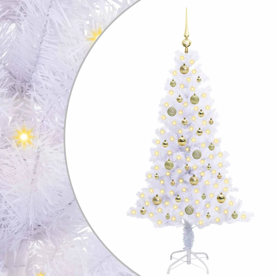 Sapin de Noël artificiel avec 150 LED Blanc 150 cm PVC et Acier - 2