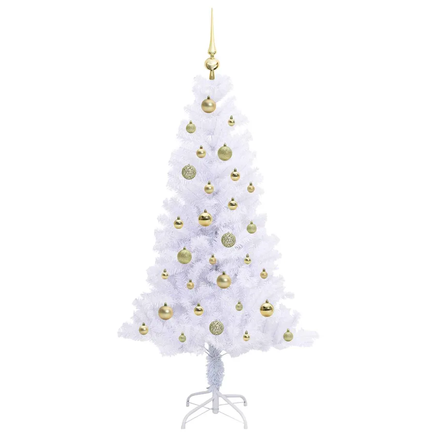 Sapin de Noël artificiel avec 150 LED Blanc 150 cm PVC et Acier - 4