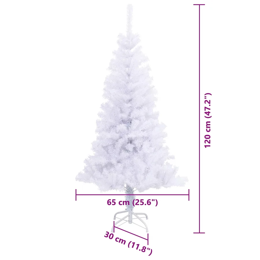 Sapin de Noël artificiel avec 150 LED Blanc 120 cm PVC et Acier - 14