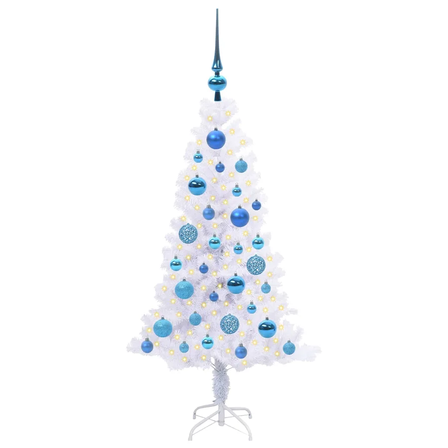Sapin de Noël artificiel avec 150 LED Blanc 120 cm PVC et Acier - 3