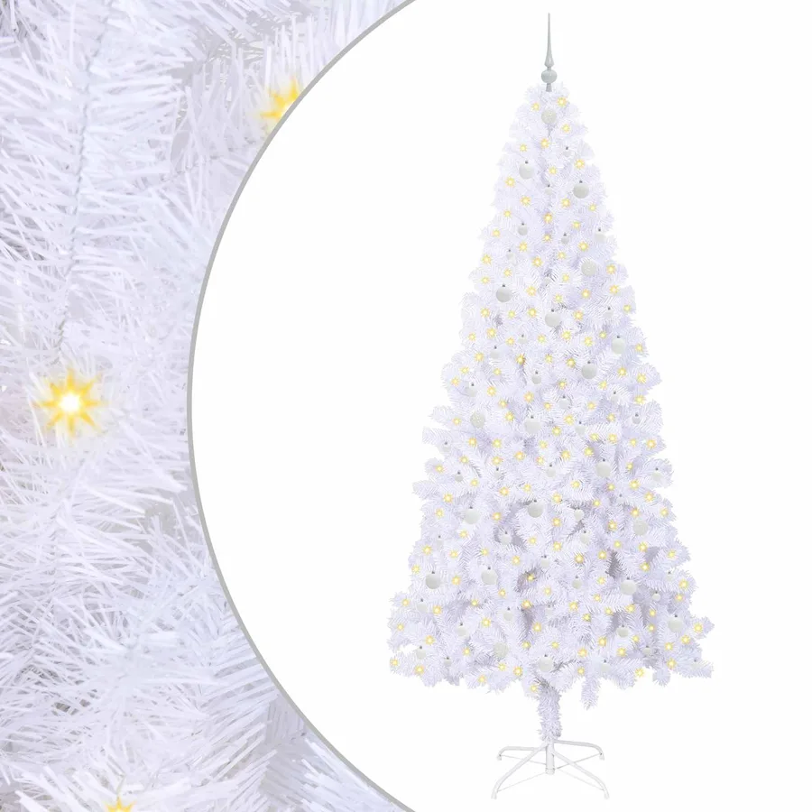 Sapin de Noël artificiel avec 300 LED Blanc 240 cm PVC et Acier - 2