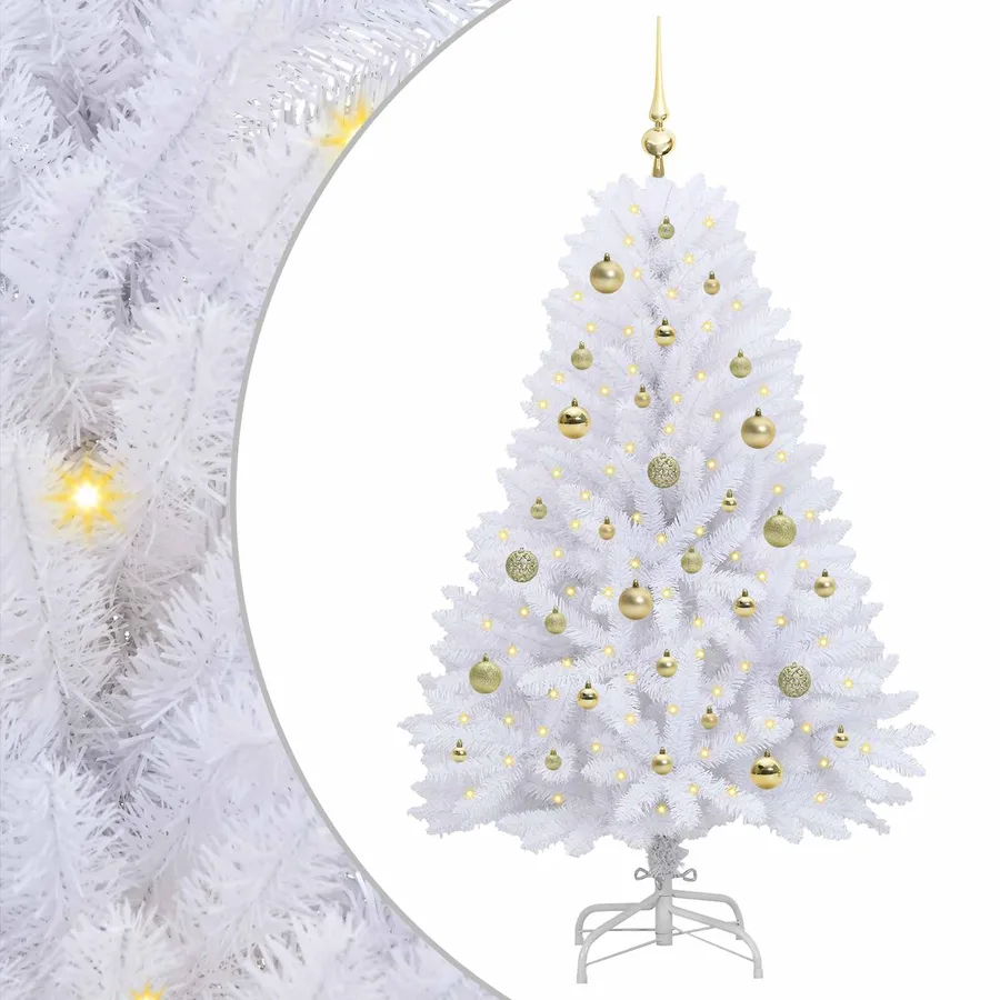 Sapin de Noël Artificiel à Branches Articulées Blanc 150 cm - 2