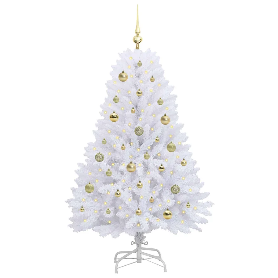 Sapin de Noël Artificiel à Branches Articulées Blanc 150 cm - 3