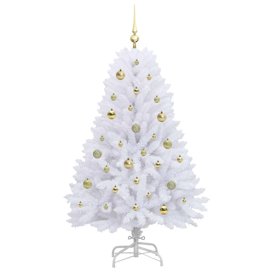 Sapin de Noël Artificiel à Branches Articulées Blanc 150 cm - 4