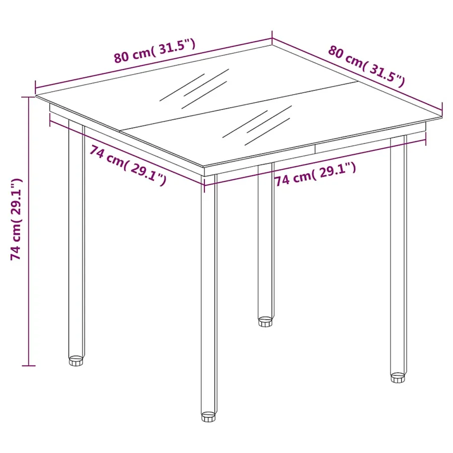 Ensemble à manger de jardin 3 pcs noir rotin PVC - 11