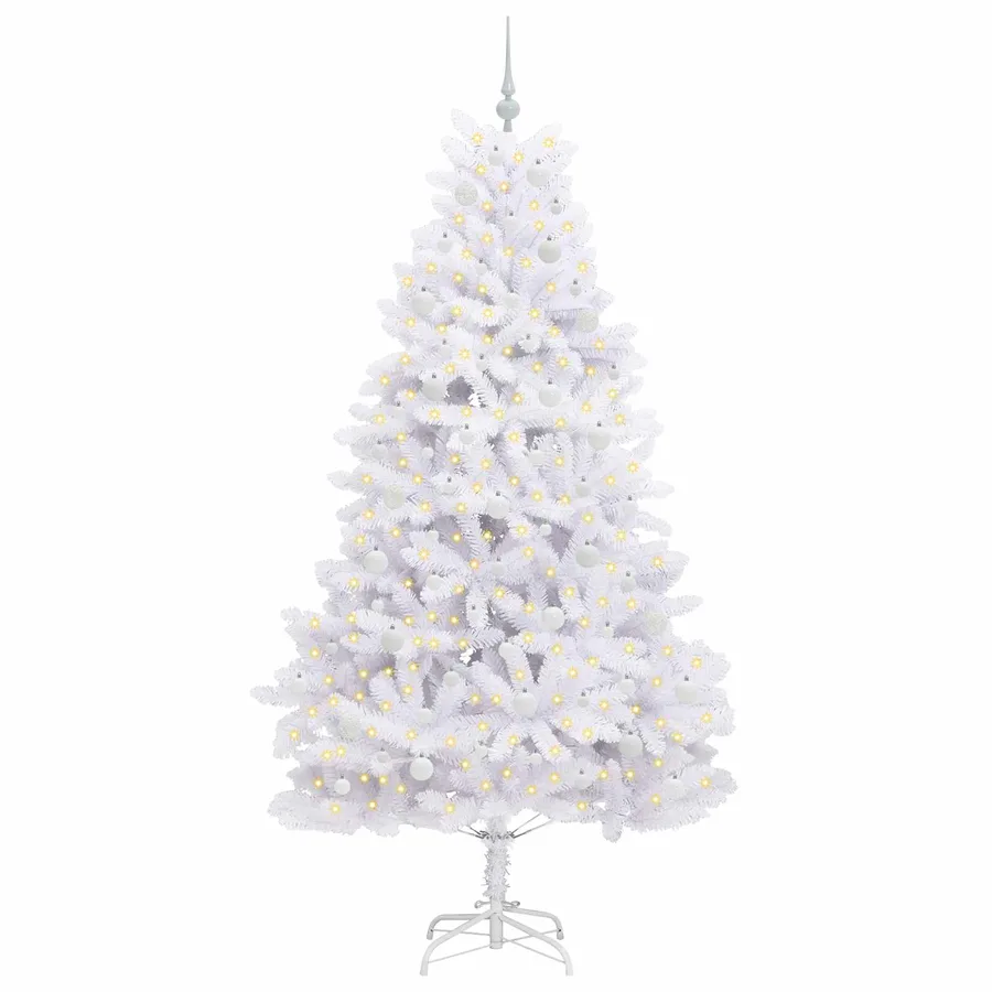 Sapin de Noël Artificiel à Branches Articulées Blanc 210 cm - 3