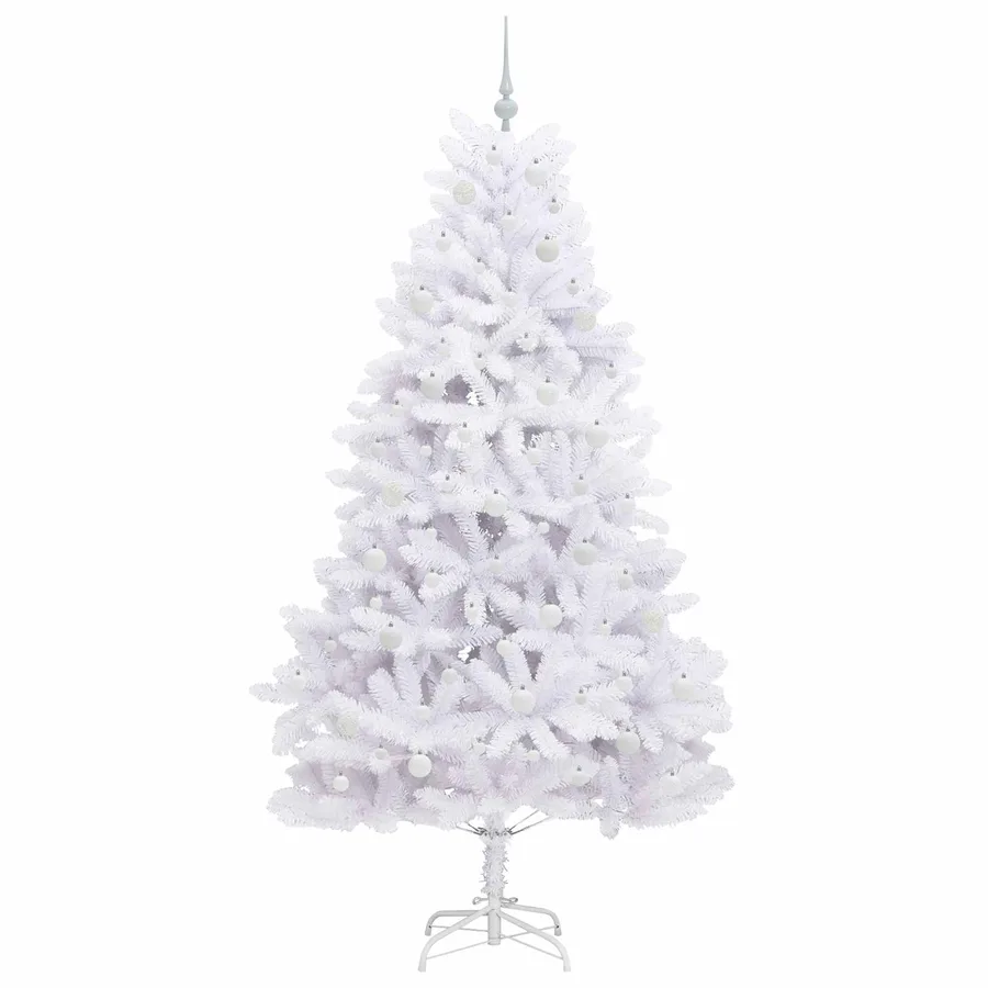 Sapin de Noël Artificiel à Branches Articulées Blanc 210 cm - 4