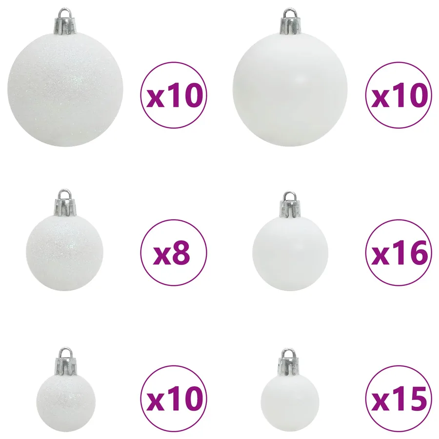 Sapin de Noël Artificiel à Branches Articulées Blanc 210 cm - 7