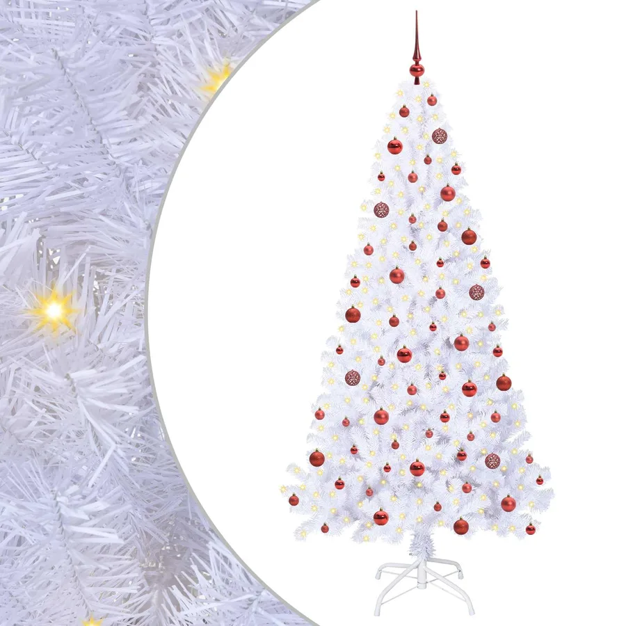 Sapin de Noël artificiel avec 300 LED Blanc 210 cm PVC et Acier - 2