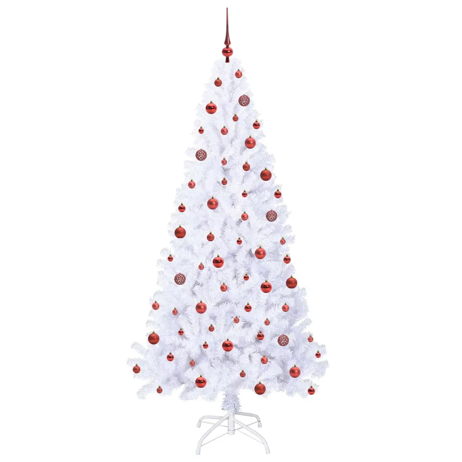 Sapin de Noël artificiel avec 300 LED Blanc 210 cm PVC et Acier - 4