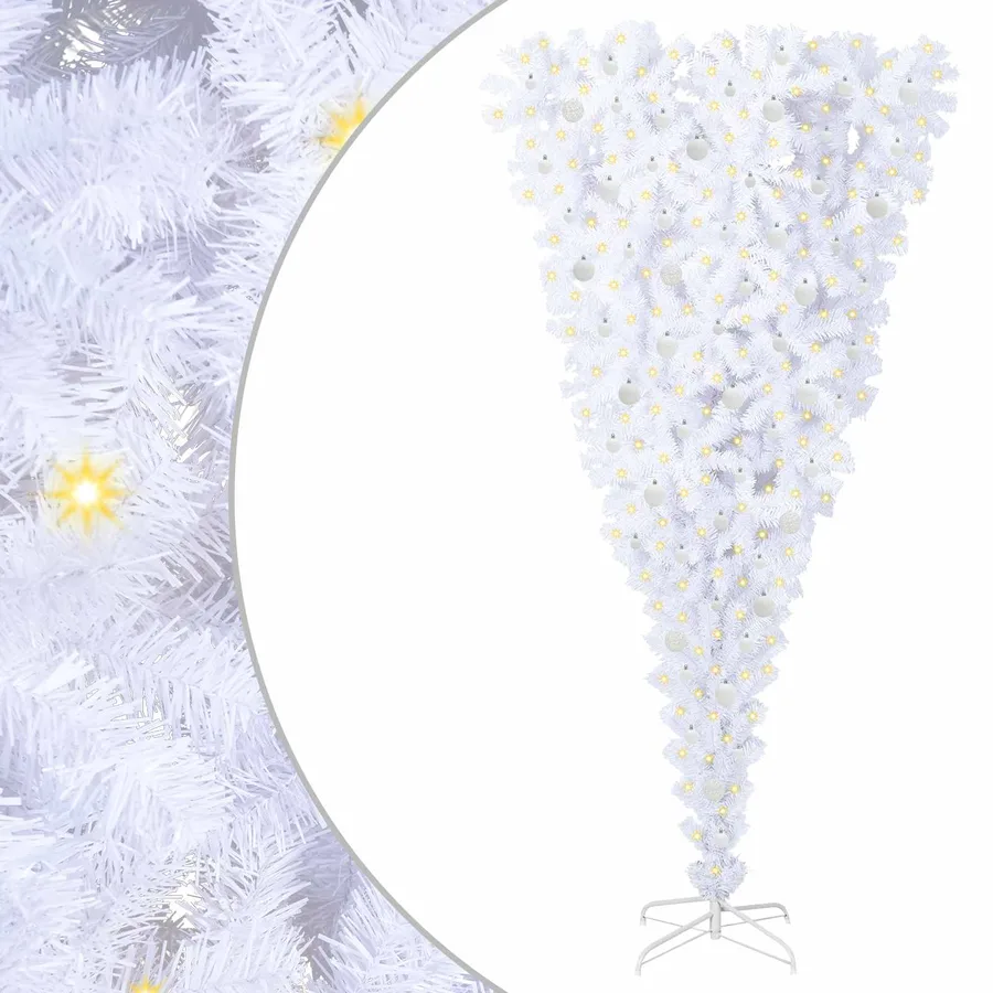 Sapin de Noël artificiel avec 300 LED Blanc 240 cm PVC et Acier - 2