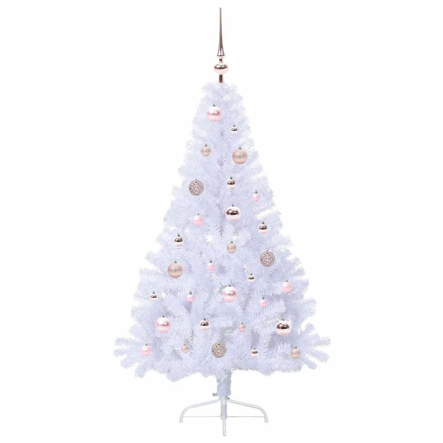Sapin de Noël artificiel avec 150 LED Blanc 150 cm PVC et Acier - 4