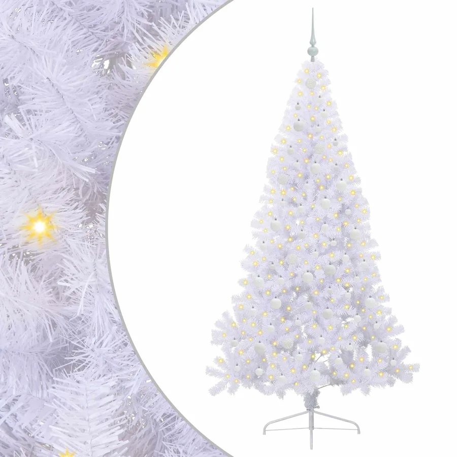 Sapin de Noël artificiel avec 300 LED Blanc 210 cm PVC et Acier - 2