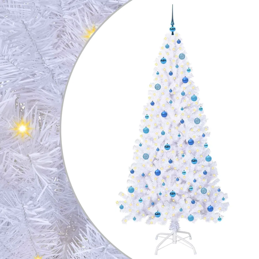 Sapin de Noël artificiel avec 300 LED Blanc 210 cm PVC et Acier - 2