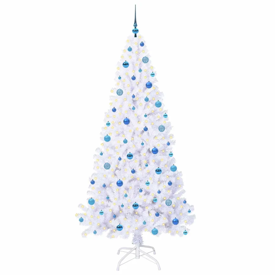 Sapin de Noël artificiel avec 300 LED Blanc 210 cm PVC et Acier - 3