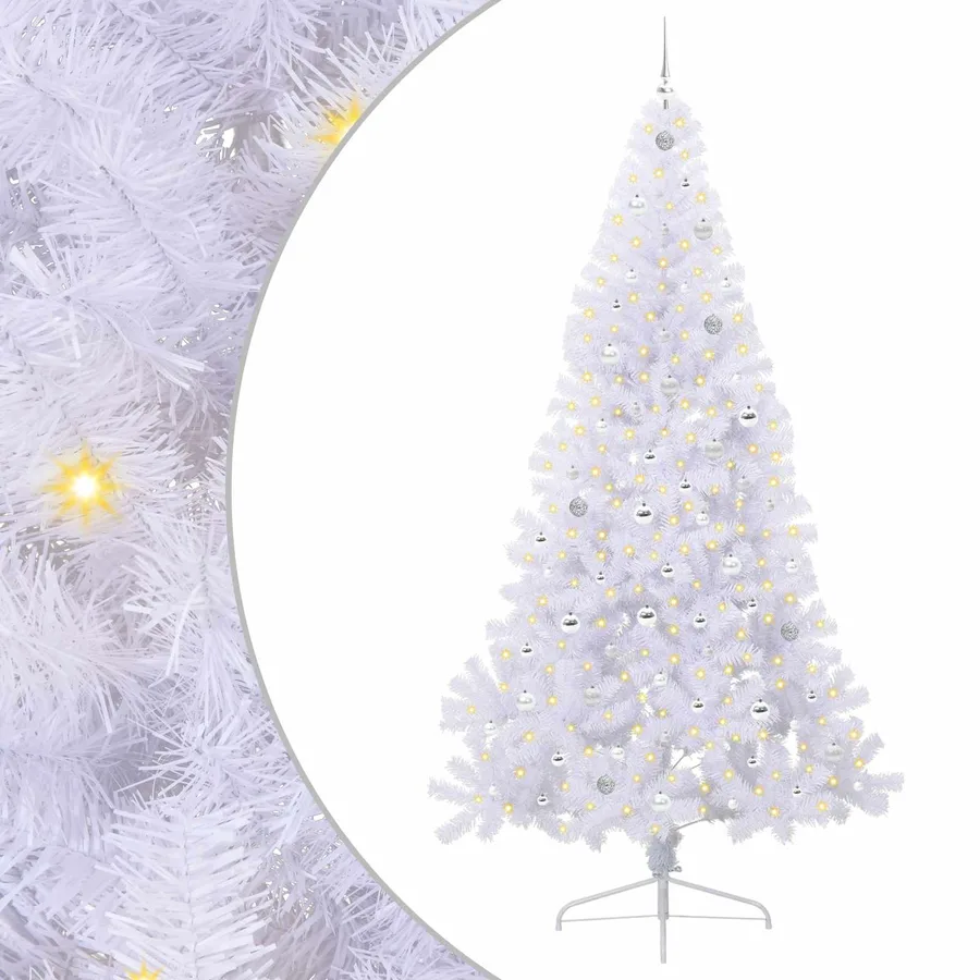 Sapin de Noël artificiel avec 300 LED Blanc 240 cm PVC et Acier - 2