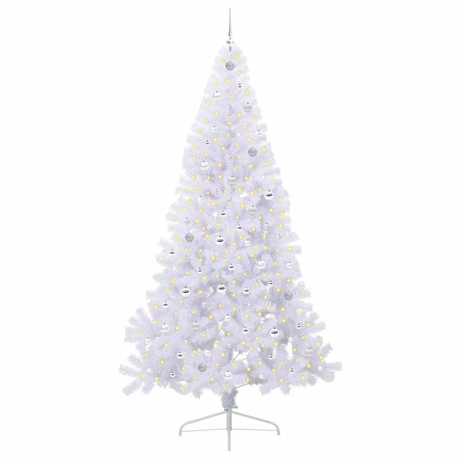 Sapin de Noël artificiel avec 300 LED Blanc 240 cm PVC et Acier - 3