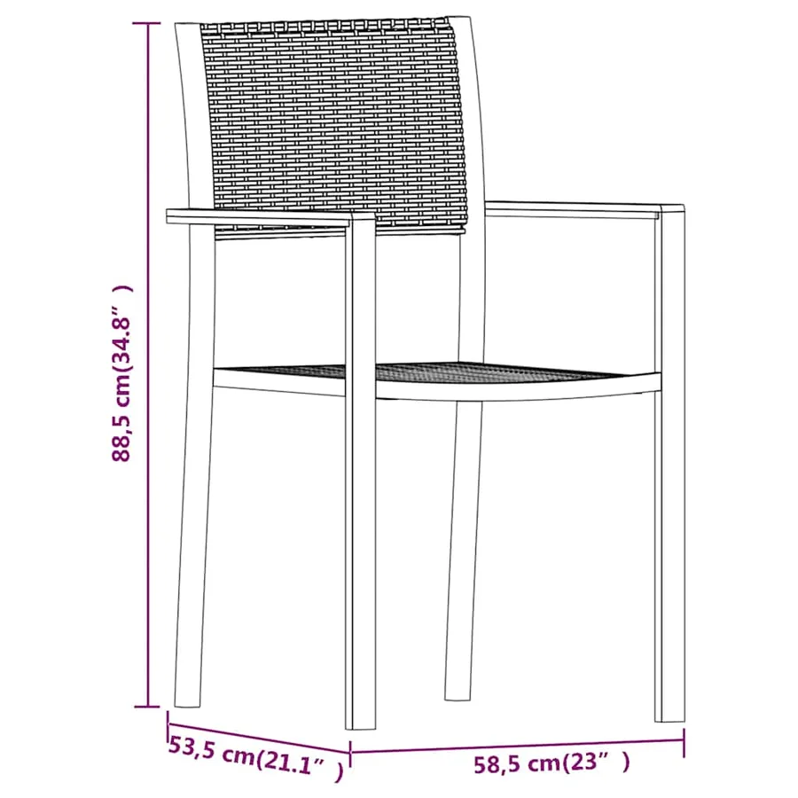 Ensemble à manger de jardin 3 pcs Noir - 13