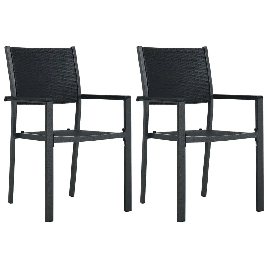 Ensemble à manger de jardin 3 pcs Noir - 3