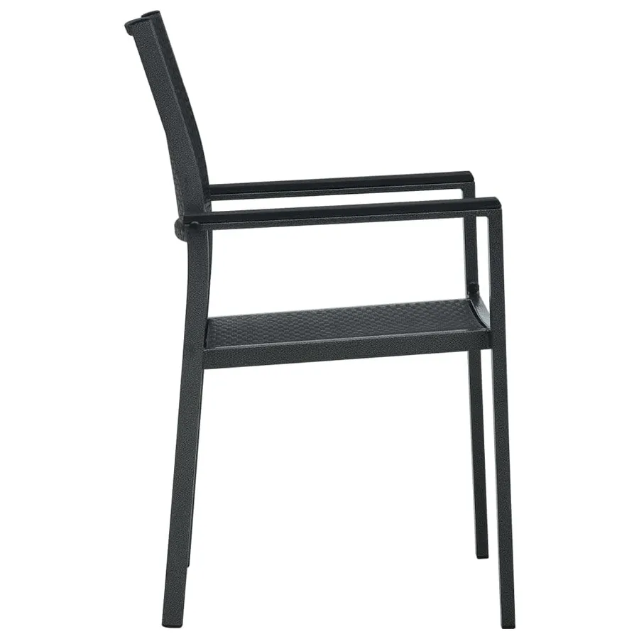 Ensemble à manger de jardin 3 pcs Noir - 6