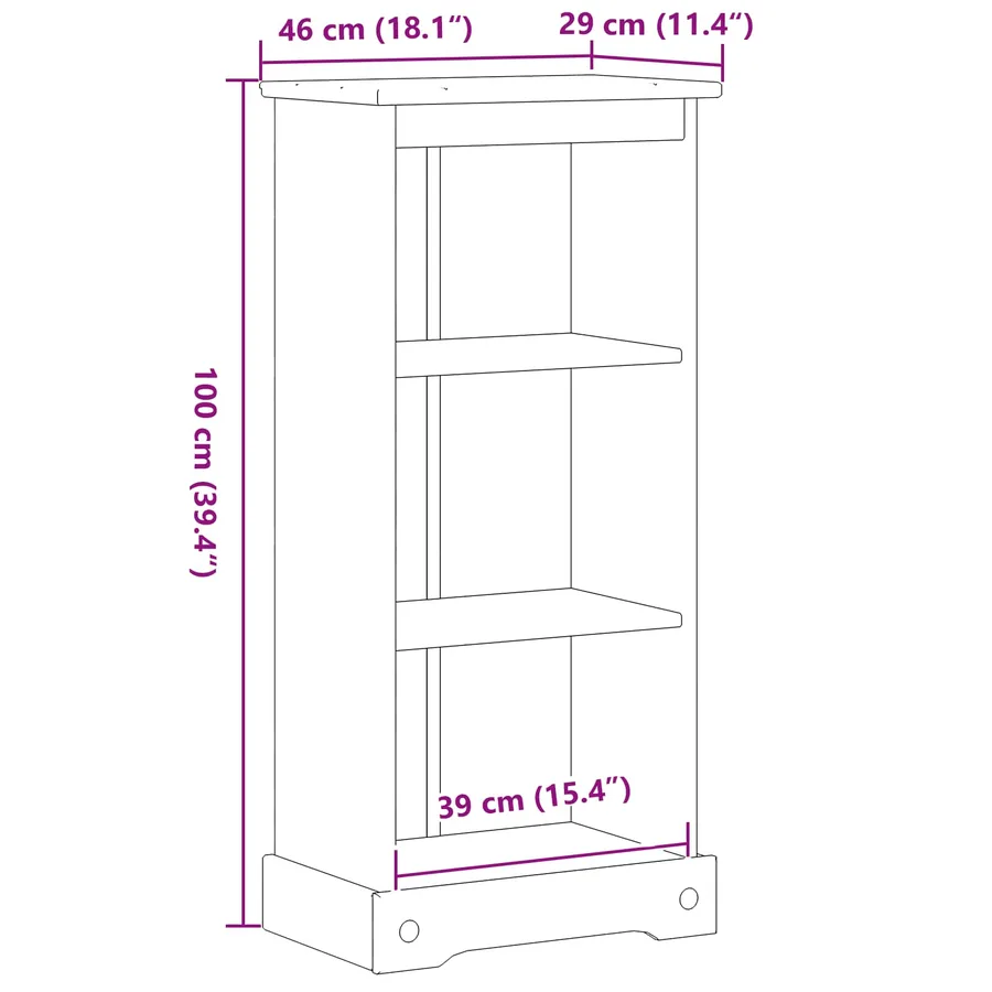 Bibliothèque Blanc 46 x 29 x 100 cm Pin massif - 9